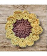 2pcs Sunflower-Shaped Coasters - Handmade Woven Fabric Heat-Resistant Table - $15.35