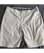 Jack Nicklaus Golf Shorts - White/Gray Check Poly Stretch Flat Front - 3... - $369.95 MXN