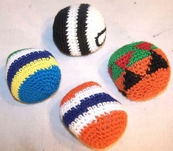 WOVEN FOOT KICK SACK new kicking play game novelty ball toy knit cloth b... - $2.84
