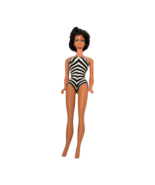 Barbie Fashion Doll Brunette 1961 Bubblecut First Version with Zebra Swi... - $113.44