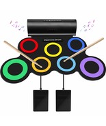 Electronic Drum Set For Kids, Adult Beginner Pro Midi Drum Kit, Roll Up ... - £66.88 GBP