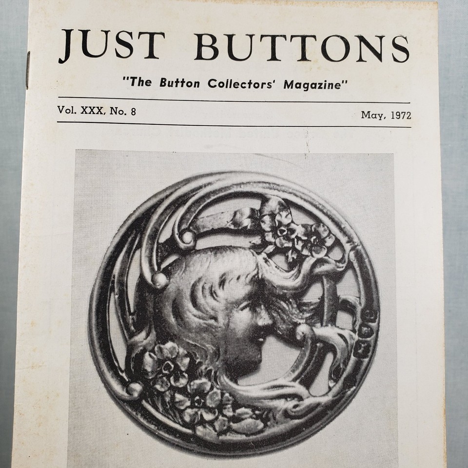 Just Buttons May 1972 "The Button Collectors' Magazine" Vol 30 No. 8 Item image 3