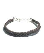 Leather Bracelet, 5 Strand Braided Design, Tibetan Red - $7.99