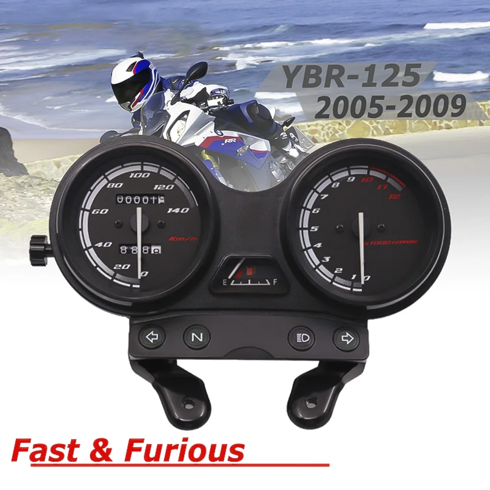 Motorcycle Speedometer Odometer Tachometer Gauge Dual Display Instrument with ck - £203.39 GBP