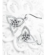 Vintage Boho Silver Dangle Earrings | Celtic Knot Design | 1” Fashion Je... - $12.86