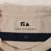 Free Assembly MKN0024 Men's Tan & Black Stripes Cotton Short Sleeve T-Shirt L image 3