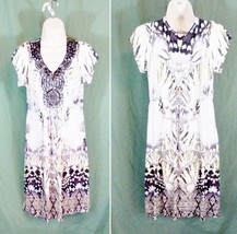 Apt 9 Dress Sz Small Geometric V Neck Beaded Midi - £23.00 GBP