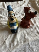 Goofy And Pluto Ceramic Figurine Walt Disney Products 9&quot; Tall Vintage 80... - £35.41 GBP