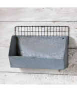 Wall Shelf Bin in Galvanized Metal - £35.89 GBP