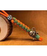 Custom Bomb Demon Paracord Keychain, Brass Bead Lanyard - $42.99