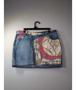 Vintage Desigual Y2K Patchwork Denim Mini Boho Skirt Size 34 - $64.99 CAD