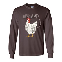 Guess What? Chicken Butt! - Funny Graphic Long Sleeve T Shirt - Small - Dark Cho - £23.24 GBP