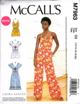 McCalls Misses M7963 12 to 20 Laura Ashley Jumpsuit and Romper Sewing Pattern - £13.31 GBP