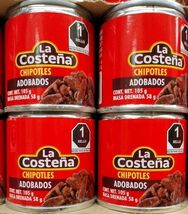 4X LA COSTENA CHIPOTLE IN ADOBADO ( CHIPOTLES ADOBADOS ) - 4 CANS OF 105... - $19.79