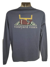 Vineyard Vines Blue Double Graphic T-Shirt Small Football Whale Logo Stretch - £19.77 GBP