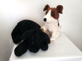 Folkmanis Puppy Dog Puppet Lot Black Labrador Jack Russell Terrier Plush - £24.01 GBP