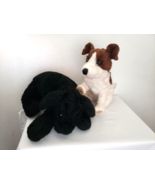 Folkmanis Puppy Dog Puppet Lot Black Labrador Jack Russell Terrier Plush - £23.26 GBP