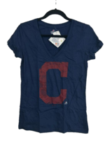 Majestic Women s Cleveland Indians Keep Advancing Deep V-Neck T-Shirt, Blue, Med - $16.82