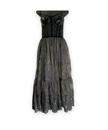 Milla Nova Black Sequin Lace Tulle Midi Strapless Dress Corset womens Me... - £303.92 GBP