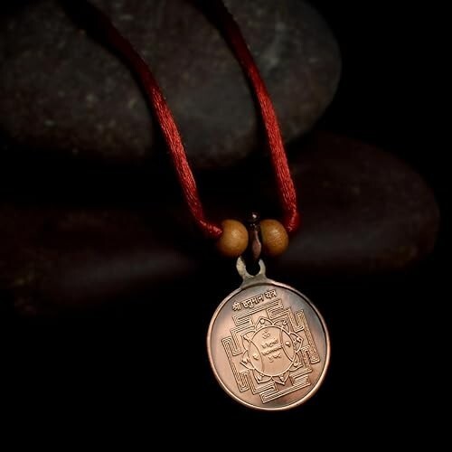 Hanuman yantra copper locket pendent mantra engraved design powerful ene... - $33.25
