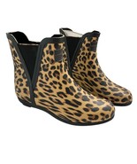 London Fog Rain Boots Womens 6 Piccadilly Short Ankle Leopard Rubber Wat... - $33.33 CAD