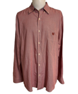 Chaps Easy Care Men&#39;s Micro Checked Button Down Shirt Red XXL - $350.24 MXN