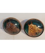 2 VTG Bridle Rosettes with Horse head with Halters Green Background - $95.00