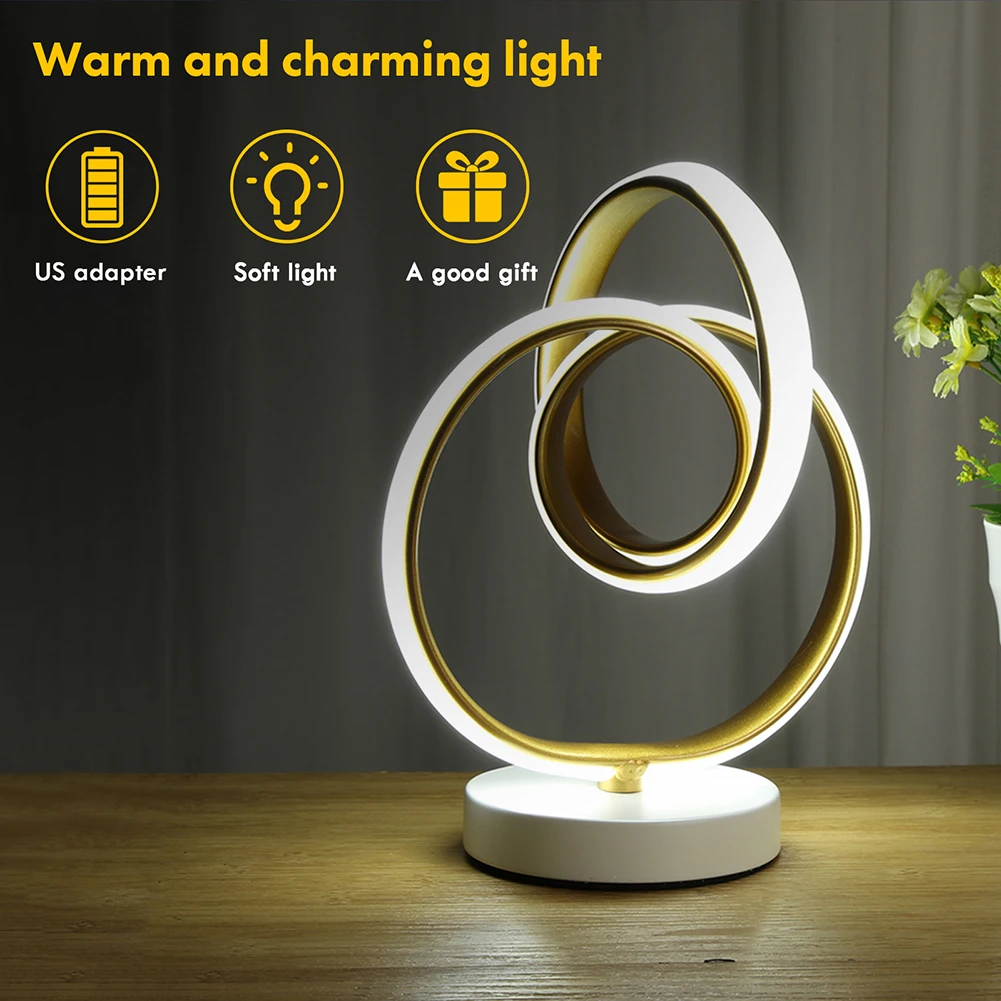 L table lamp modern curved desk bedside lamp dimmable warm white night light for living thumb200