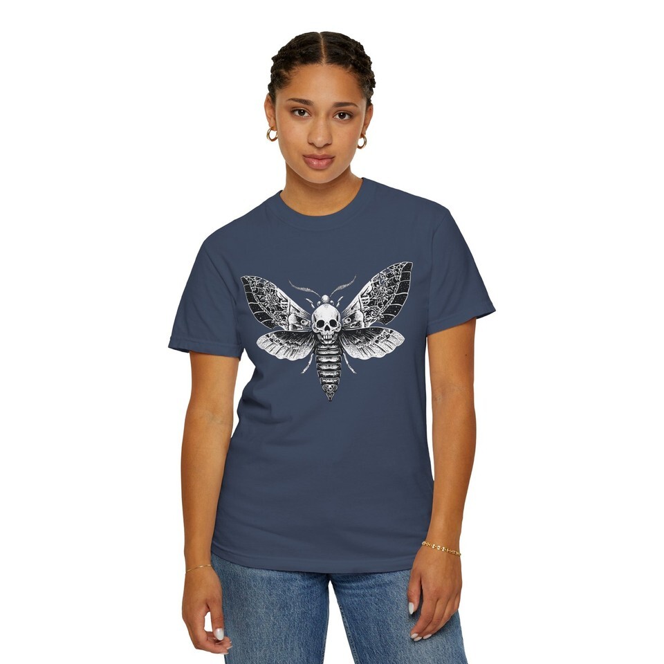 Skull Moth T-Shirt, Unisex Graphic Tee, Gothic Apparel, Alternative Item image 5