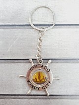 Chicago Windy City Keychain Naval Nautical Steering Wheel Souvenir Sears Tower - £5.66 GBP