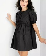 Gabriella Karefa-Johnson Women’s Puff Short Sleeve Drawcord Mini Dress S... - $15.88