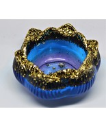 Blue Purple Lotus Mini Bowl, Resin Candle Holder, Gold rimmed Flower rin... - £6.41 GBP+