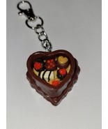 Heart Box Of Chocolates Keychain  Accessory  Women&#39;s Clip On Candy - £6.91 GBP