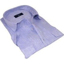 Men's Ciazzo Turkey 100% Linen Breathable Shirt Short Sleeves #Linen 65 Lavender image 4