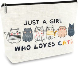 Cat Makeup Bags for Women Cute Cat Themed Gifts for Girls Small Cat Lover Travel - £15.67 GBP