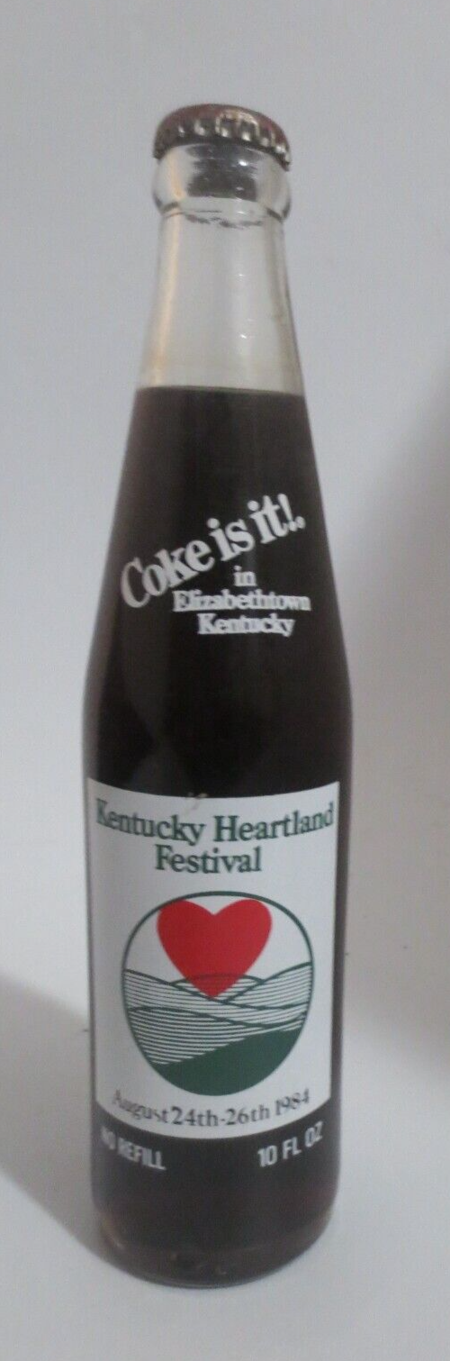 Primary image for Coca-Cola Kentucky Heartland Festival Elizabethtown 1984 10 oz Bottle Rusted Cap