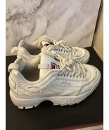 Fila Disrupter 2 Embroidered Sneakers Womens Size 7 White  Leather 5FM00... - $29.70