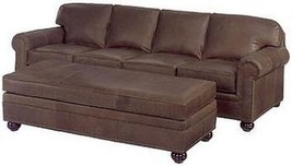 Bench Ottoman Wood Leather Nailhead Trim Not Available Removable Leg MK-558 - $3,969.00