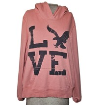 Pink American Eagle Love Hooded Sweatshirt Size XL - $24.75
