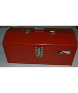 Vintage Red Vermont American Hip Roof Tool Box #16 82264 With Tools Cont... - £23.58 GBP