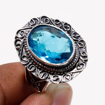 Swiss Blue Topaz Vintage Style Gemstone Ethnic Gifted Ring Jewelry 9.50&quot; SA 2254 - £5.21 GBP