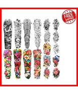 18-Piece Floral Temporary Tattoo Set: Waterproof Full Arm &amp; Half Arm Des... - $532.12 MXN