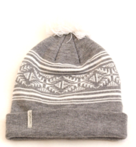 Turtle Fur Gray & White Knit Cuff Pom Beanie Youth Ages 7-12 NEW - £31.64 GBP
