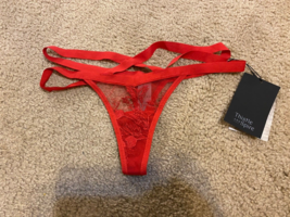 NWT Thistle And Spire Women&#39;s XS Kane Cutout Thong 371603 Red - £14.56 GBP