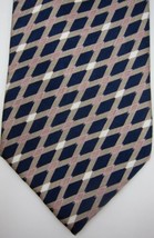 NEW Stefano Ricci Blue &amp; Tan, Pink, White Diamonds Wide Silk Tie Italy - £96.57 GBP