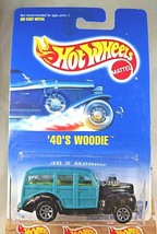 1991 Vintage Hot Wheels Collector #217 &#39;40s WOODIE Teal/Black w/Chrome 7Sp-Varia - £7.64 GBP