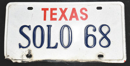 Vintage Personalized License Plate Texas SOLO68 Single 1990&#39;s - £11.98 GBP