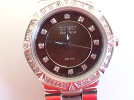 CITIZEN ECO DRIVE E031-S053650 Diamonds Brown Women&#39;s Wristwatch - $292.05