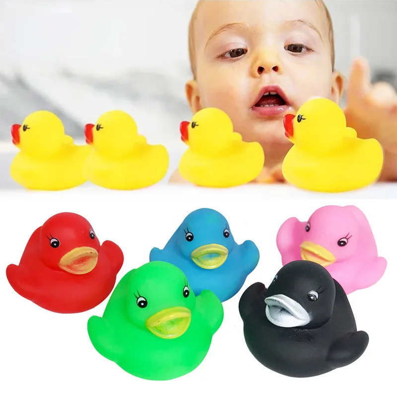 10/20pcs Coloful Small Squeaky Rubber Ducks Swimming Pool Bath Ducks Baby Shower - £9.29 GBP+