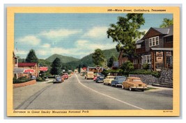 Main Street View Gatlinburg Tennessee TN UNP Unused Linen Postcard V9 - £2.33 GBP